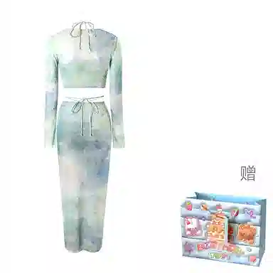 轻迎 合身薄款长袖泳衣套装 女款