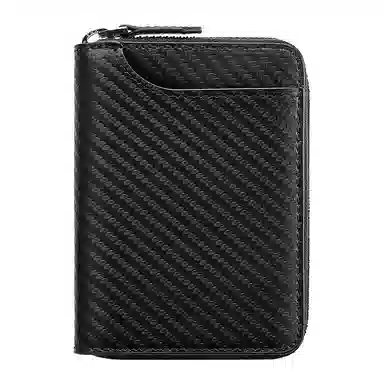 歌若拉 经典草席编制纹 牛剖层移模革  牛皮 零钱包 常规 男女同款情侣款 黑色