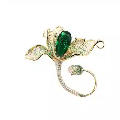 山一丸 复古花朵衣饰西装礼服优雅郁金香 优质环保铜·电镀 胸针 女款