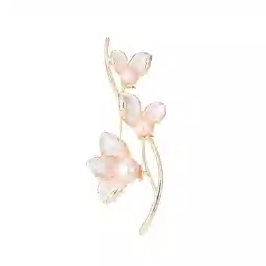 山一丸 秋冬衣饰西装外套花朵别针优雅气质高档玉兰花 铜 胸针 女款
