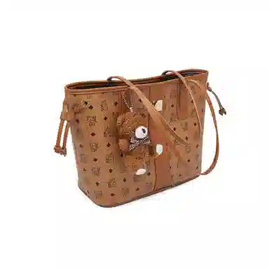 珍爱 老人头 时尚复古印花百搭通勤 合成革 子母包单肩包 女款 棕色/粉色