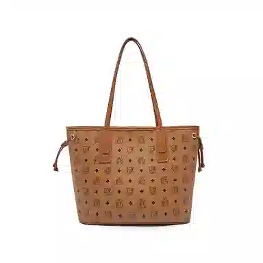 珍爱 老人头 时尚复古印花百搭通勤 合成革 子母包单肩包 女款 棕色/粉色