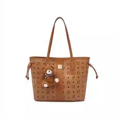 珍爱 老人头 时尚复古印花百搭通勤 合成革 子母包单肩包 女款 棕色/粉色