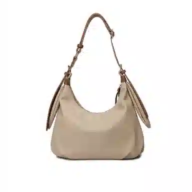 稻草人 甜美小众出行收纳月牙包 聚氨酯革 单肩斜挎包 女款 卡其/浅杏色/黑色