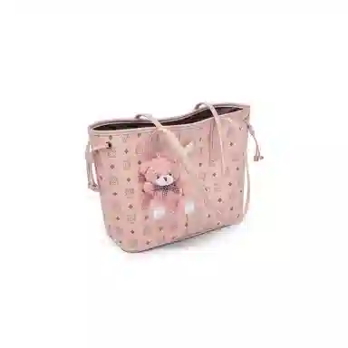 珍爱 老人头 时尚复古印花百搭通勤 合成革 子母包单肩包 女款 棕色/粉色