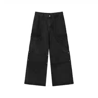 TURN TIDE Wide Leg Cargo Denim Pants