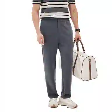 丹宁哲学 直筒纯色拉链休闲裤 男款