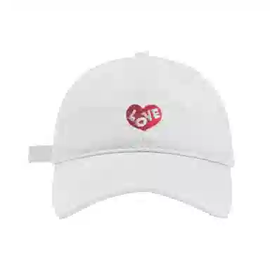 加菲猫家族 春夏字母爱心刺绣软顶百搭大头围女显脸小男韩版户外运动遮阳防晒 棉 鸭舌帽 男女同款情侣款