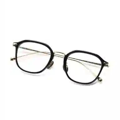 【可配度数】 青雉作 日杂封面款中金高定贝母鼻托镜框小众精致六边形超轻量化近视眼镜 β钛板材 方形 光学镜架 女款 玳瑁色日本灰黑色