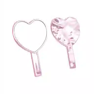 未来枫情 爱心电镀便携手持可爱高清化妆镜