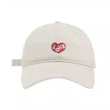 加菲猫家族 春夏字母爱心刺绣软顶百搭大头围女显脸小男韩版户外运动遮阳防晒 棉 鸭舌帽 男女同款情侣款