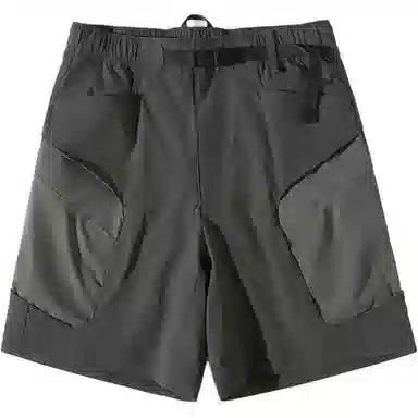 蓝岐 直筒拼接工装口袋户外撞色软壳五分休闲短裤 男女同款