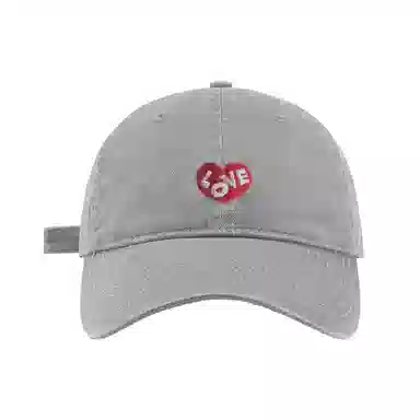 加菲猫家族 春夏字母爱心刺绣软顶百搭大头围女显脸小男韩版户外运动遮阳防晒 棉 鸭舌帽 男女同款情侣款