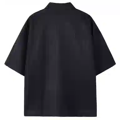 沐诚阳译 美式复古学院风慵懒休闲百搭落肩翻领日常通勤服饰美式高级感速干轻薄透气休闲通勤短袖衬衫 男女同款
