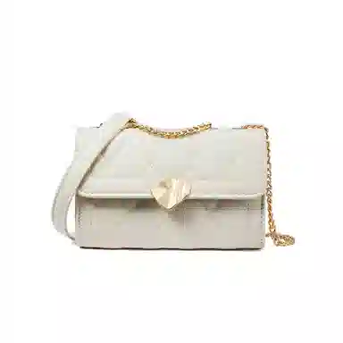 红蜻蜓 百搭少女包法式小香风通勤链条包时尚菱格包 聚氨酯拼合成革 单肩包腋下包手提包斜挎包 女款 黑色/米白色