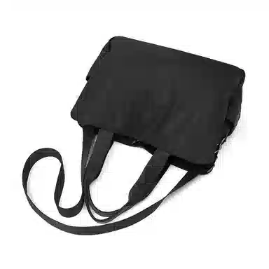 老人头 简约休闲纯色旅游行李袋 织物 单肩斜挎旅行包 女款 黑色