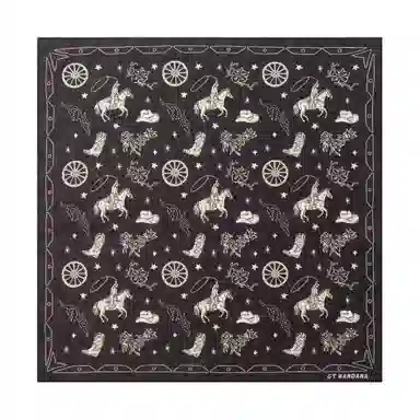 滚烫时光 牛仔元素 棉 头巾 男女同款情侣款