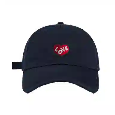 加菲猫家族 春夏字母爱心刺绣软顶百搭大头围女显脸小男韩版户外运动遮阳防晒 棉 鸭舌帽 男女同款情侣款