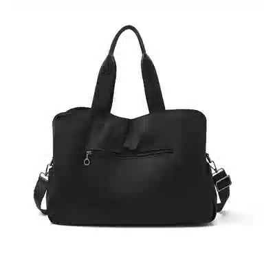 老人头 简约休闲纯色旅游行李袋 织物 单肩斜挎旅行包 女款 黑色