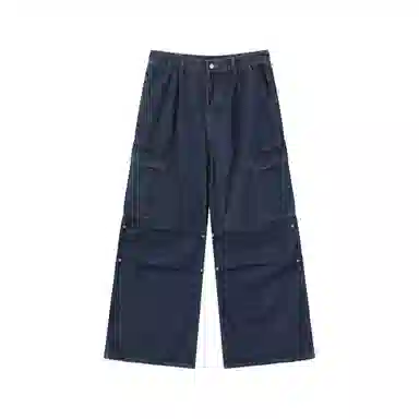 TURN TIDE Wide Leg Cargo Denim Pants