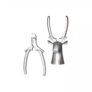 轻迎 不锈钢鹿头甲沟钳礼盒高档麋鹿鹰嘴钳剪刀修甲斜口指甲刀单个家用尖修脚炎鹰嘴钳 便携锋利