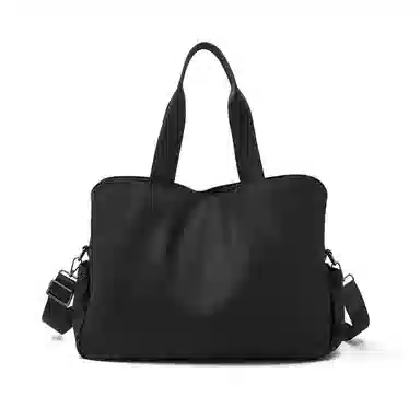 老人头 简约休闲纯色旅游行李袋 织物 单肩斜挎旅行包 女款 黑色