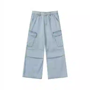 TURN TIDE Wide Leg Cargo Denim Pants