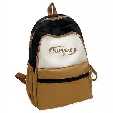 泰格奴 撞色系轻便百搭背包气质高级感潮流时尚初中高中大学生上课书包 尼龙 双肩包 男女同款情侣款 粉色/蓝色/红色/棕色