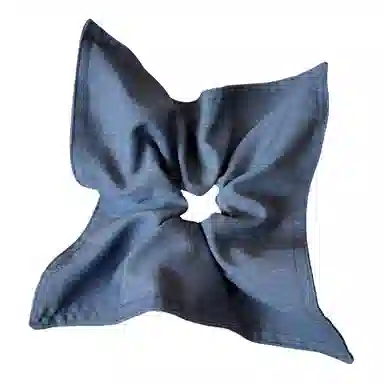 蒙妮 简约牛仔风纯色方巾 布艺 发圈 女款