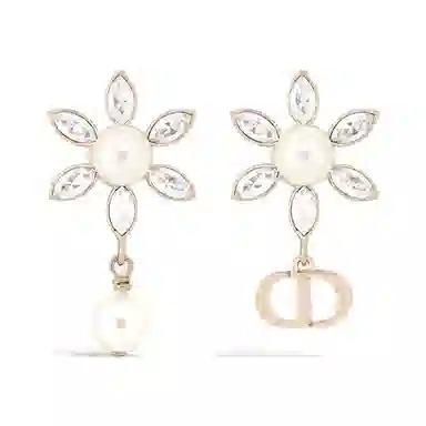 DIOR Asymmetric Pendant Earrings Gold