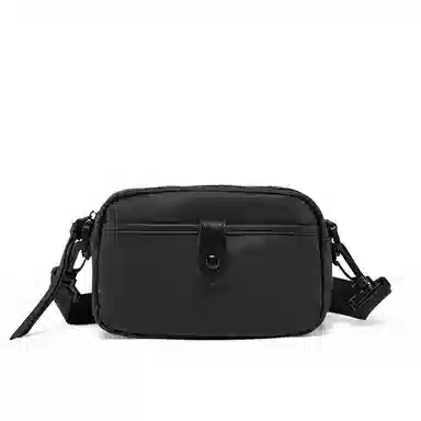 老人头 男士时尚潮流迷你小巧简约设计轻便百搭学生外出随身便携多功能实用 尼龙防水布 单肩包斜挎包 男款 黑色