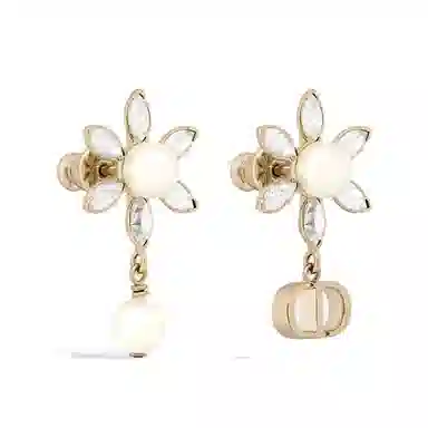 DIOR Asymmetric Pendant Earrings Gold