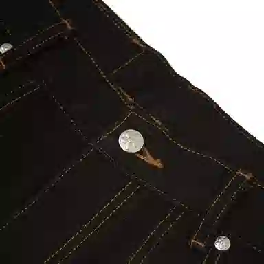 Vandy The Pink Contrast Raw Denim Pants