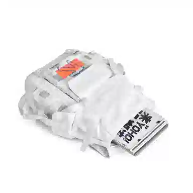 COEXISTENCE Reflective Backpack Large White Orange