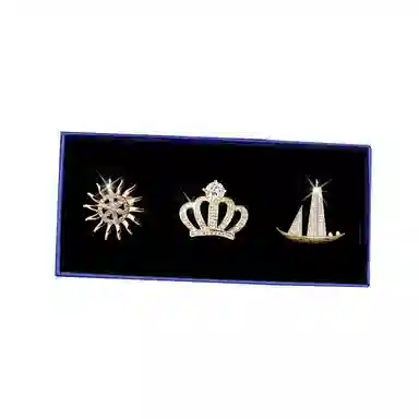 缔晶 轻奢高档时尚一帆风顺   气质精致通勤百搭配饰 合金 胸针 男款