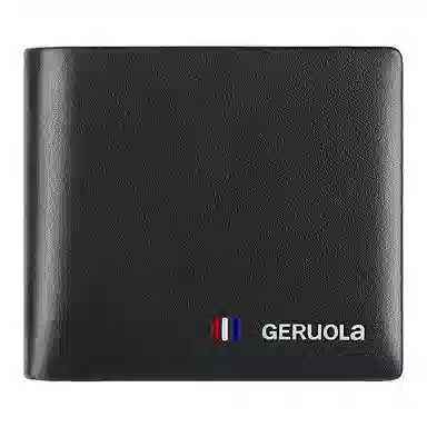 歌若拉 商务时尚简约三色设计 头层牛皮 钱包 常规 男款 黑色