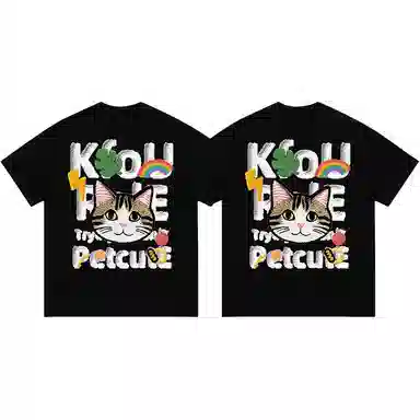 K411 Vintage Graffiti Cat Logo T-Shirt