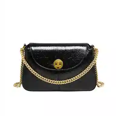 纳兰杜 女包百搭潮流高颜值女生包包精致优雅 牛皮革合成革 链条包小方包斜挎包单肩包 中号 女款 酒红色/子夜黑