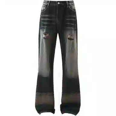 Baomika Loose Straight Ripped Jeans