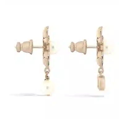 DIOR Asymmetric Pendant Earrings Gold