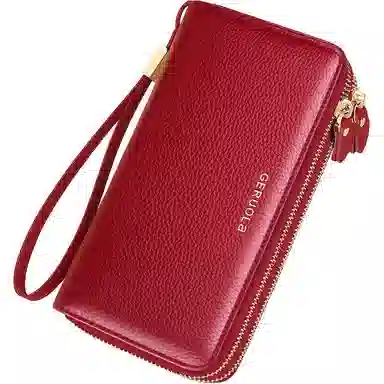 歌若拉 多卡位双拉链 牛皮 钱包 女款 多色