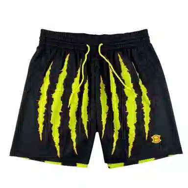 豹了个猫 美式抓痕爪印网眼透气运动健身短裤篮球裤 男女同款