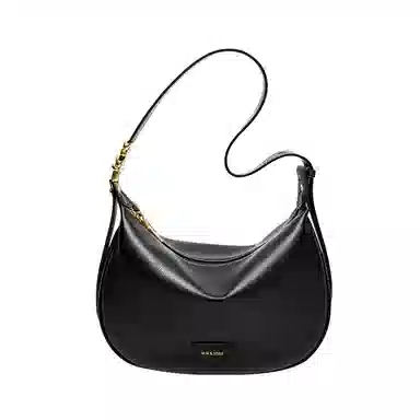 纳兰杜 女包百搭休闲潮流高级质感时尚包包 牛皮拼合成革 饺子包腋下包斜挎单肩包 大号 女款 米白拼杏/焦糖棕/子夜