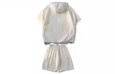 王者荣耀 鲁班七号星空梦想款 泡泡纱格子工装机能风半拉链美式连帽高街多口袋宽松落肩舒适户外通勤百搭五分短裤休闲运动套装 男女同款