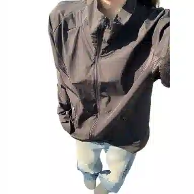 哲源 冰丝凉感网眼美式简约时尚纯色健身跑步运动高级感痞帅登山钓鱼服 速干防水防风防紫外线防晒服 男女同款