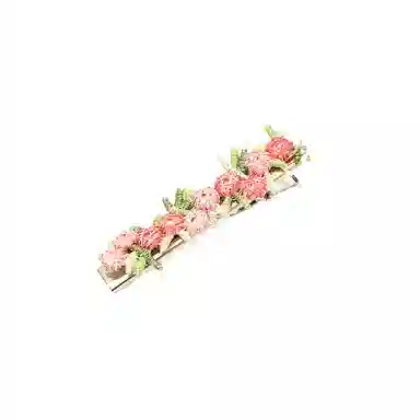 如花梦 粉色爱心花朵高级感后脑勺盘发鲨鱼 亚克力 发夹 女款