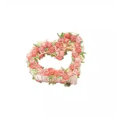 如花梦 粉色爱心花朵高级感后脑勺盘发鲨鱼 亚克力 发夹 女款