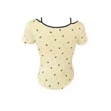 YGPRW U-Neck Butterfly Bow Tee
