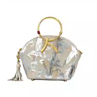 Roberta Di Camerino Shell Bag Gold Gray Silver