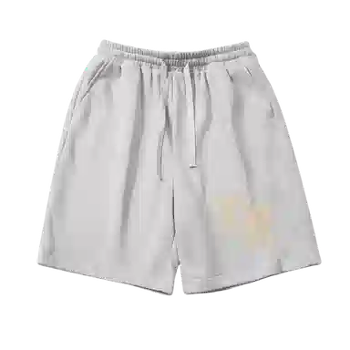 北极绒 国潮字母印花运动高街潮流宽松百搭抽绳学生五分裤休闲短裤 男款